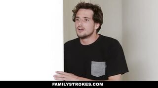 ❤️FamilyStrokes – Curvy Stepmom Gets Cum Filled Mouth