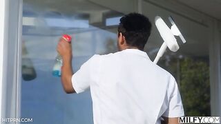 MILFY – Curvy Mature Syren Rides His Young Cock Poolside – Syren De Mer, Alex Jones (1)